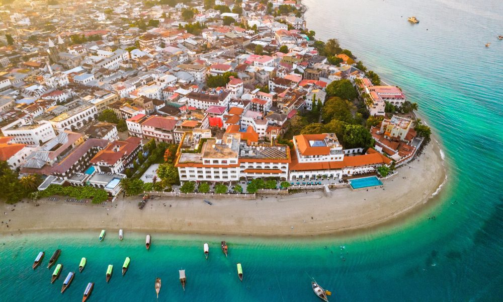 Aerial view of Stone Town Zanzibar