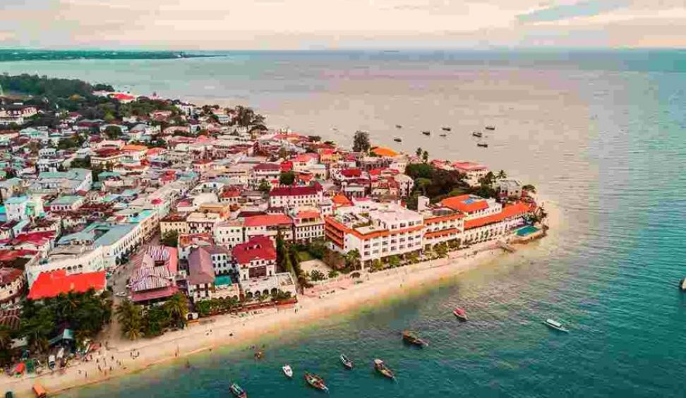 drone view stone town